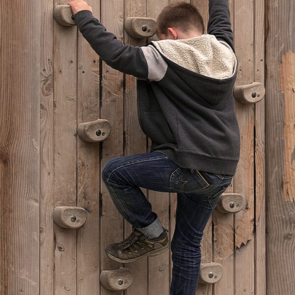 climb, climbing wall, boy