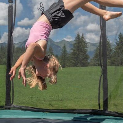 girl, trampoline, jump